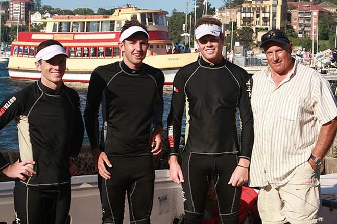 Winning crew with coach Iain Murray after 2012 Giltinan victory - JJ Giltinan 18ft Skiff Championship 2014 © Australian 18 Footers League http://www.18footers.com.au